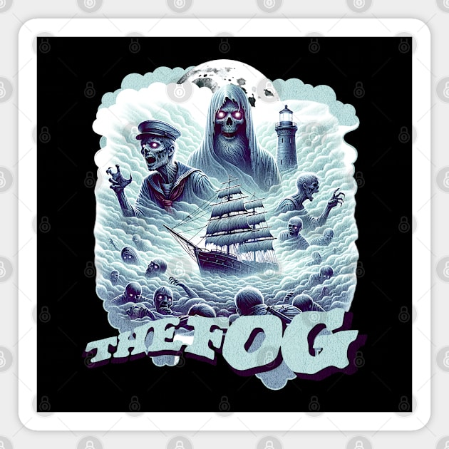 The FOG Creepy Zombie lie sailors with Ghost Ship and Lighthouse Magnet by Joaddo